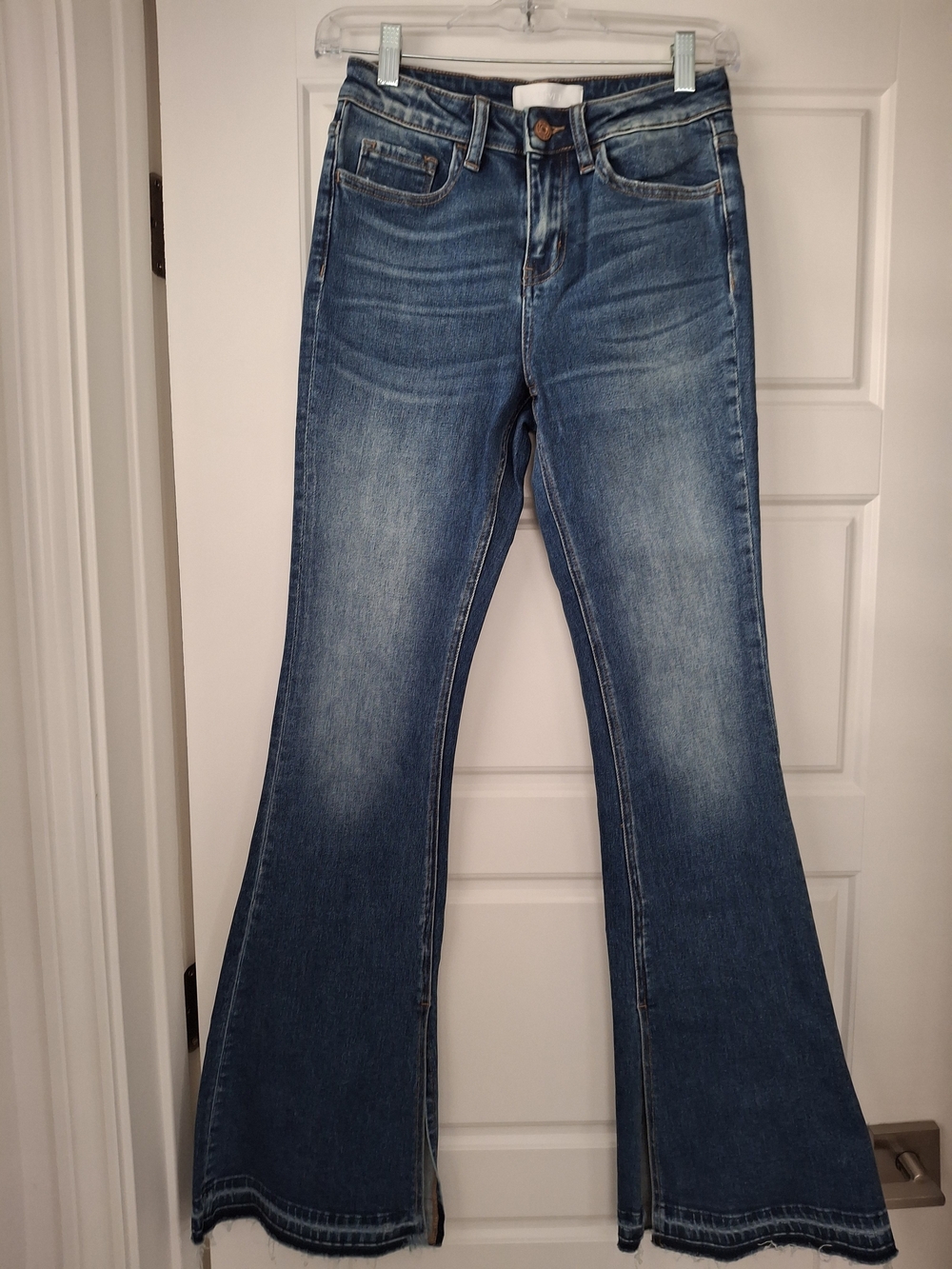 VERVET BY FLYING MONKEY Midwash Blue Flare Jeans